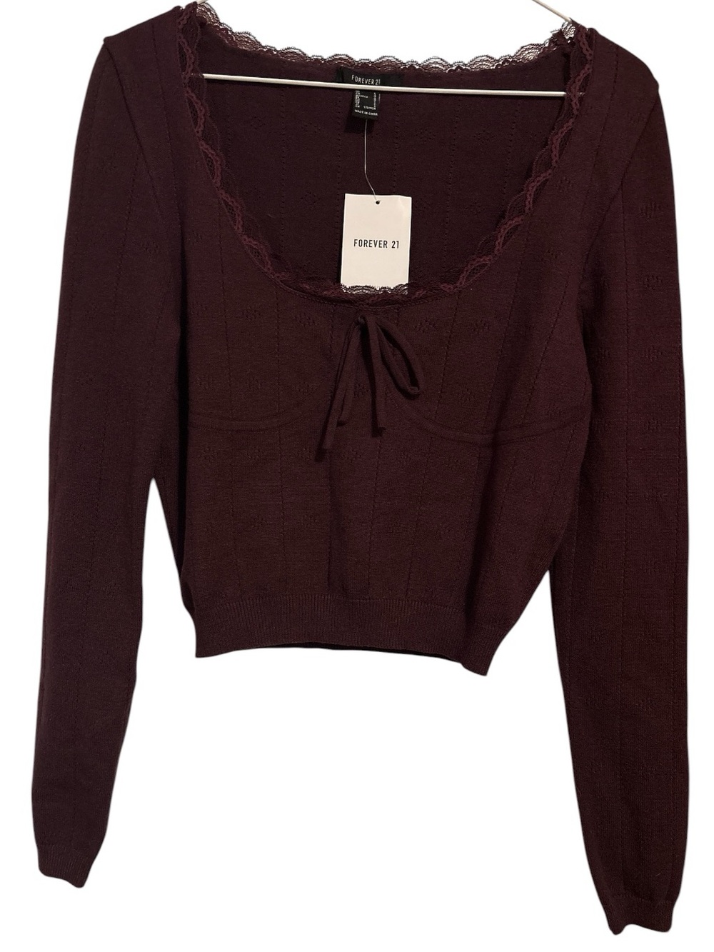 Forever 21 Merlot Cropped Sweater